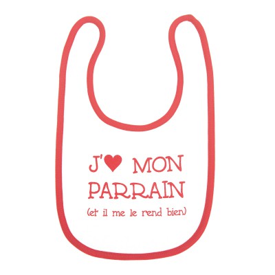 Bavoir J'aime mon parrain par BB & Co