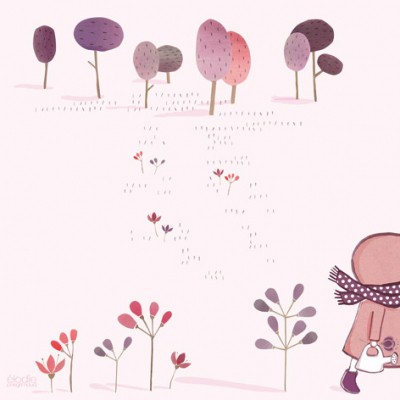 Tableau rose s'en va by elodie pasagrimaud (30 x 30 cm)