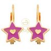 Boucles d'oreilles Etoile laqu�e (or jaune 750�)