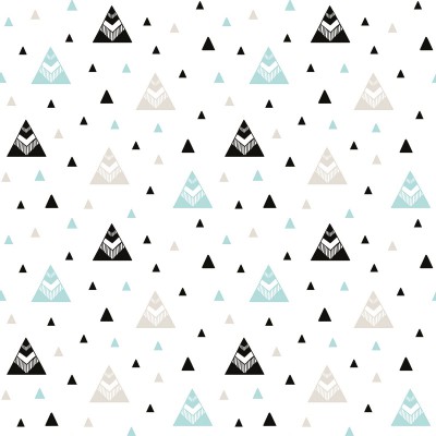 Papier peint géométrique montagne noire et mint by claudia soria (2,5 m)