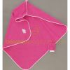 Sortie de bain personnalisable + gant Aquarelle rose