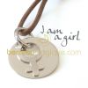 Pendentif ''I am'' fille (Argent)