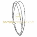 Bracelet 3 rangs maille om�ga diamant�e (or blanc 750�) - Berceau magique bijoux