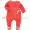 Pyjama velours fleuri Corail, rouge & co (1 mois au 24 mois)