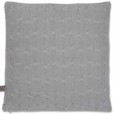 Coussin cable uni gris (40 x 40 cm)