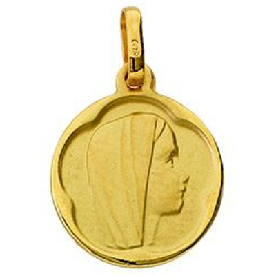 M�daille Vierge entour�e vague (or jaune 375�) par Berceau magique bijoux