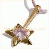 Pendentif Abracadabra Quartz rose (Or jaune)