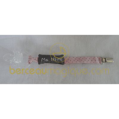 Attache-sucette Pois rose par Le petit rien