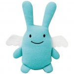 Petit doudou hochet ange lapin polaire turquoise (12 cm) - Trousselier