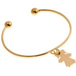 Bracelet rigide � breloque avec enfant(s) 17 mm or jaune (taille maman) - Loupidou