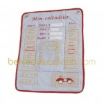 Calendrier en tissu �ducatif bleu - Amadeus