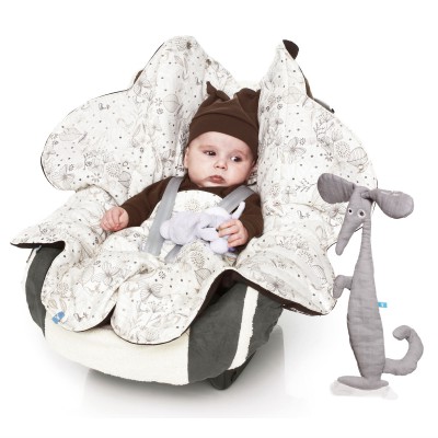 Couverture nomade toutes saisons Leaf noir par WALLABOO