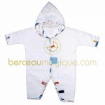 Cape de bain blanche �tiquettes - Snoozebaby