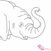Sticker mural �l�phant gris avec souris fuchsia (60 x 66 cm)