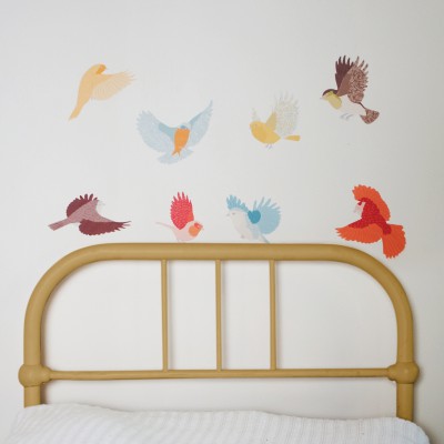 Sticker oiseau flying twitters earthy petit modèle