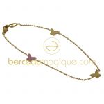 Bracelet papillons (or jaune) - A.Augis