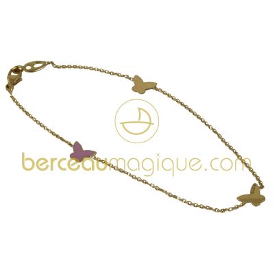 Bracelet papillons (or jaune) par A.Augis