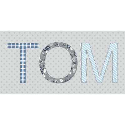 Tableau garçon paisley personnalisable 3 lettres (40 x 20 cm)