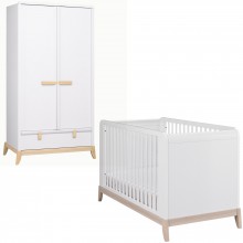 Pack duo Flocon Lit bébé et Commode : Galipette