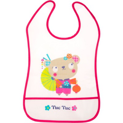 Bavoir fille ours rose kimono