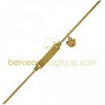 Gourmette b�b� rectangulaire et breloque ourson (or jaune 750�)  - A.Augis