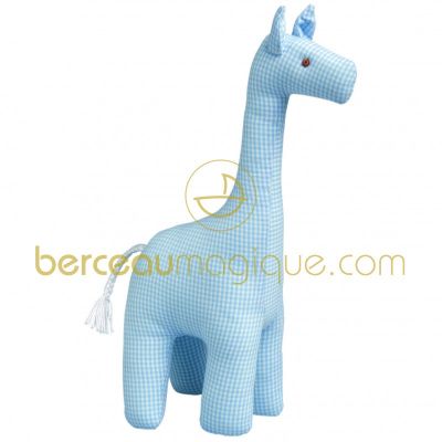 Girafe Vichy ciel (26 cm) par Trousselier