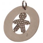 M�daille Bulle empierr�e motif au choix (30mm) - Loupidou