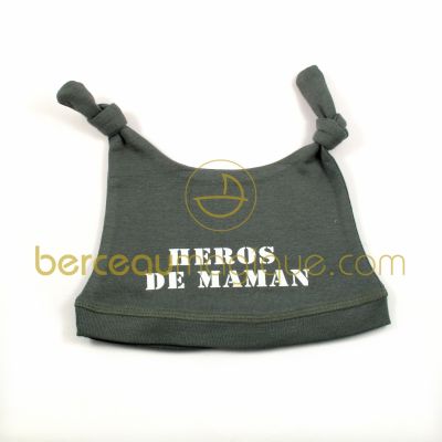 Bonnet kaki 2 oreilles H�ros de Maman par M�r�sine