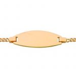 Gourmette b�b� plaque tonneau (or jaune 375�) - Berceau magique bijoux