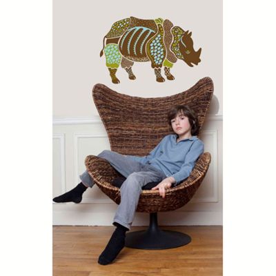 Sticker rhinoc�ros brun (2 tailles) par Art for Kids