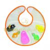 Bavoir 1er �ge avec figurines Barbapapa orange