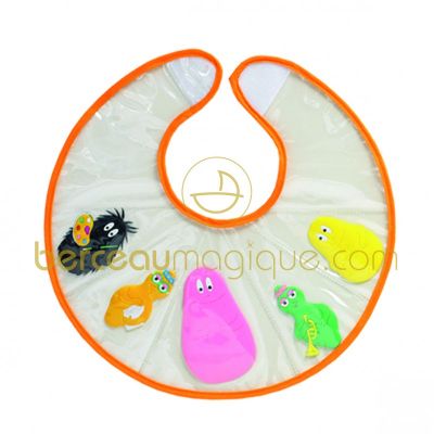 Bavoir 1er �ge avec figurines Barbapapa orange par Babycalin