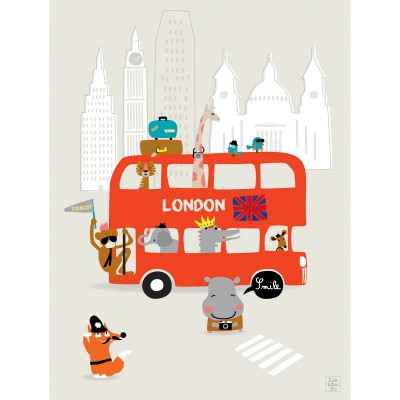 Tableau crazy london tour by laëtitia ho (30 x 40 cm)