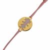 Bracelet cordon une fille (acier color� et or jaune)