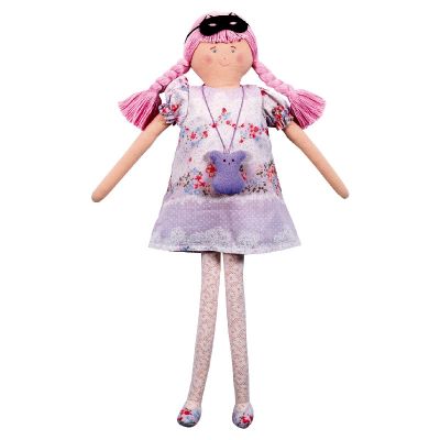 Grande poup�e avec masque et robe fleurie (50 cm) par Trousselier