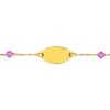 Gourmette cristaux roses (or jaune) 