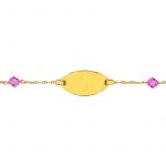 Gourmette cristaux roses (or jaune)  - Berceau magique bijoux