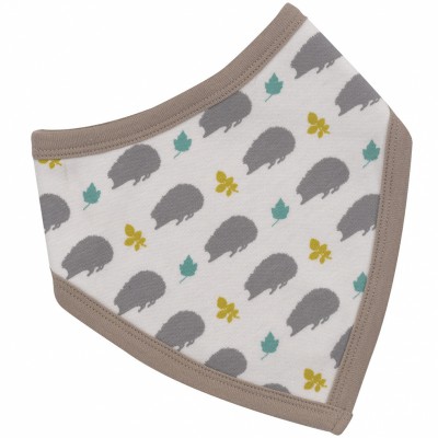 Bavoir bandana réversible hérissons taupe