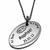 M�daille de naissance ballon de rugby avec cha�ne (plaqu� argent rhodi�)