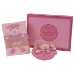 Coffret prot�ge carnet de sant� et doudou P�tale de rose - Doudou et Compagnie