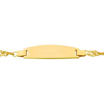 Gourmette b�b� plaque tonneau (or jaune) par Berceau magique bijoux
