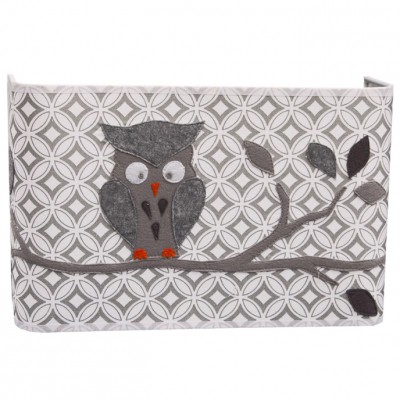 Applique murale rectangulaire hibou gris