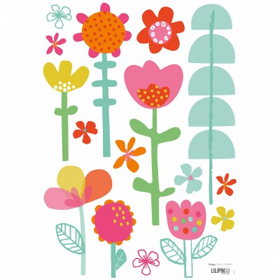 Stickers a3 fleurs tropicales hello sunshine by dawn machell (29,7 x 42 cm)