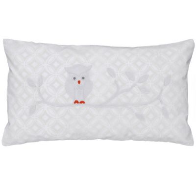 Coussin hibou blanc (55 x 30 cm)