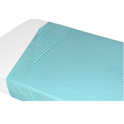 Drap de lit vichy turquoise (120 x 150 cm)