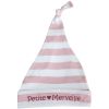 Bonnet naissance doubl� ''Petite Merveille'' ray� rose/blanc