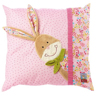 Coussin carré rose lapin (42 x 42 cm)