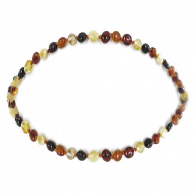 Collier enfant ambre multicolore olivettes (32 cm) par Balticambre