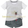 Ensemble T-shirt effet 2 pi�ces et short Pretty gris (1 mois au 12 mois)