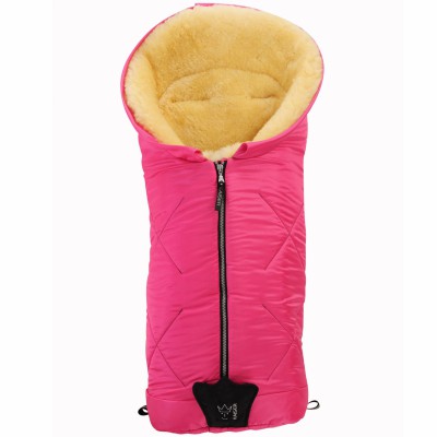 Chancelière iglu fuchsia - peau d'agneau naturelle (98 cm)